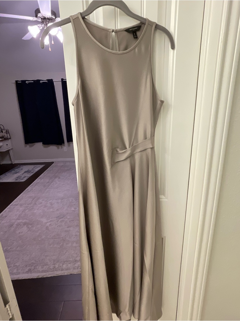 Banana Republic Sleeveless Taupe Maxi Dress with Waist Detail